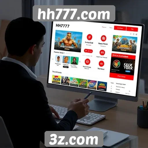 Interface do usuário no site hh777.com